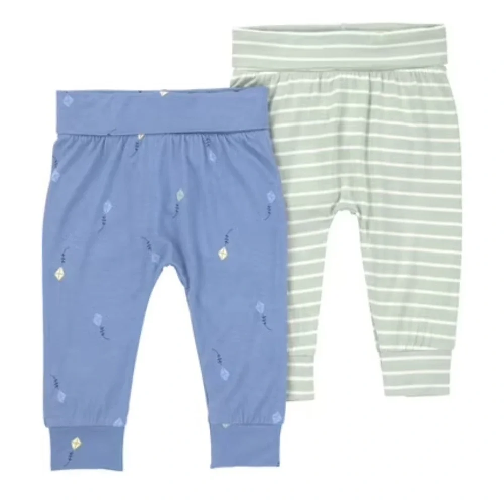 Carter's Just One You® Baby Boys' 2pk Pants - preemie blue and gray